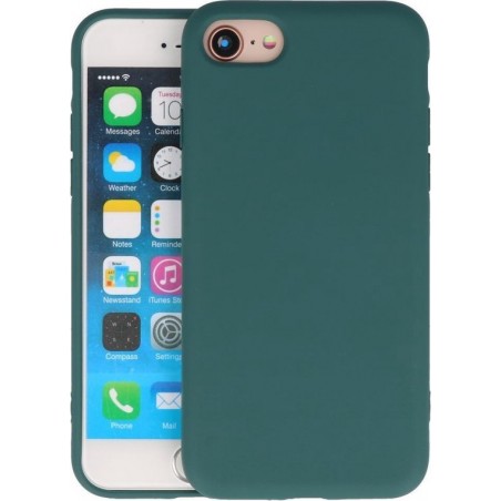 Fashion Color Backcover Hoesje voor iPhone SE 2020 / 8 / 7 - Donker Groen