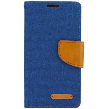 Canvas Book case - voor de Apple iPhone 7/8  -blauw