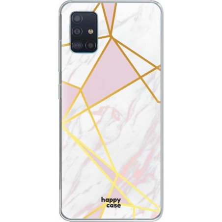 HappyCase Samsung Galaxy A51 Hoesje Flexibel TPU Roze Marmer Print