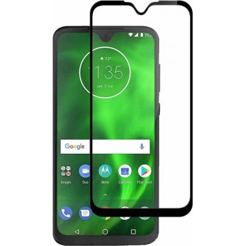 Motorola One Macro - Full Cover Screenprotector - Gehard Glas - Zwart