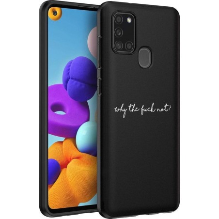 iMoshion Design voor de Samsung Galaxy A21s hoesje - Why The Fuck Not - Zwart