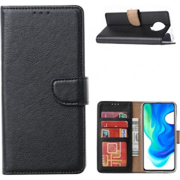 Xiaomi Poco X3 Hoesje met stand  portemonnee book case Pasjeshouder wallet - Zwart