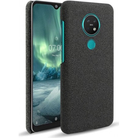 Nokia 7.2 Stof Hard Back Cover Zwart