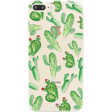 FOONCASE iPhone 8 Plus hoesje TPU Soft Case - Back Cover - Cactus