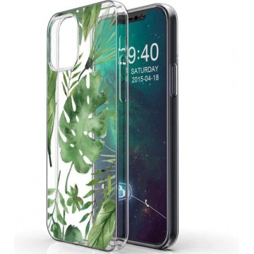 Design voor de iPhone 12, iPhone 12 Pro hoesje - Bladeren - groen