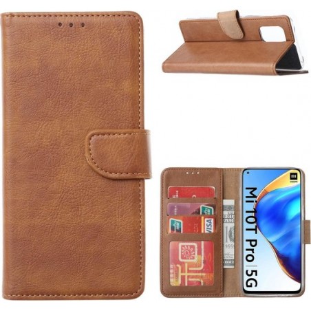 Xiaomi Mi 10T / Mi 10T Pro 5G Hoesje met Pasjeshouder portemonnee cover / bookcase - Bruin