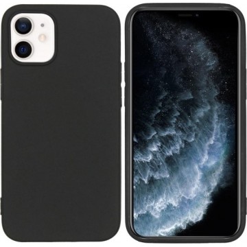 iPhone 12 Mini hoesje - iPhone 12 Mini case - hoesje iPhone 12 Mini - Siliconen hoesje - Zwart - iMoshion Color Backcover