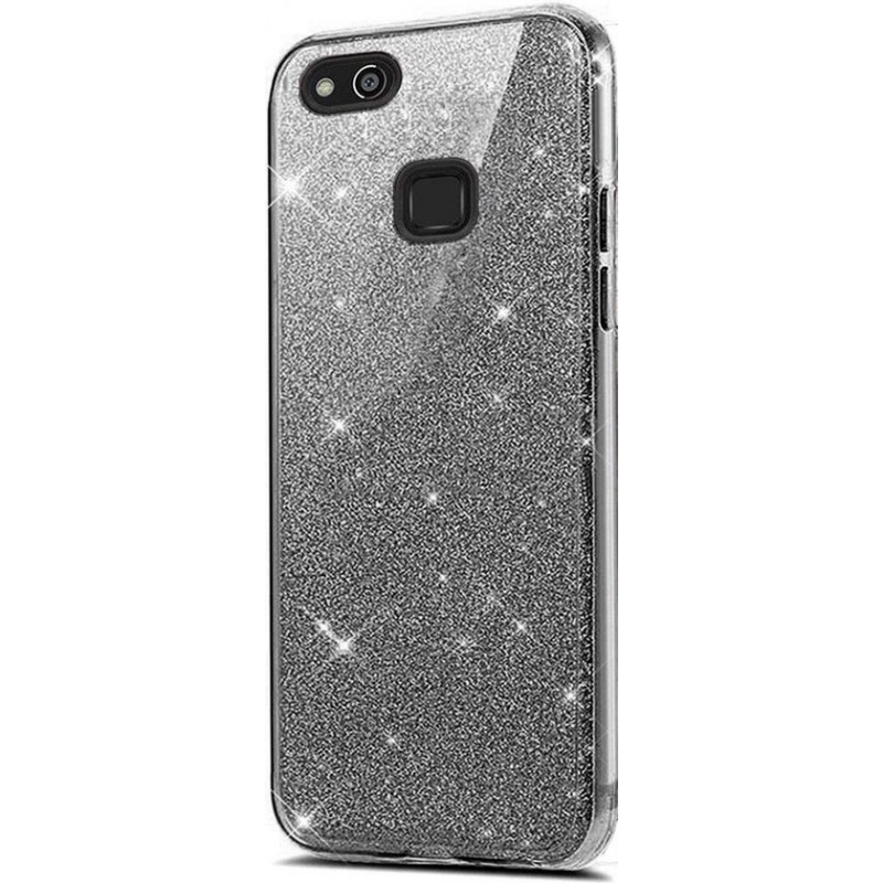 Glitter Hoesje voor Huawei P10 Lite Siliconen TPU Case Zwart - Bling Cover van iCall