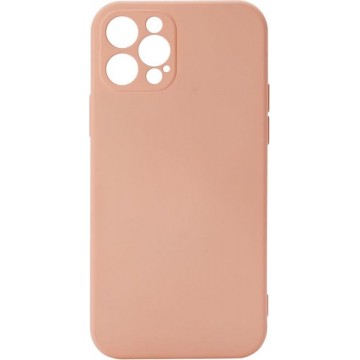 Shop4 - iPhone 12 Pro Hoesje - Back Case Mat Licht Roze