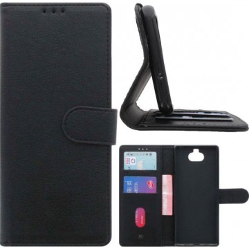 Sony Xperia 10 Plus Standcase Hoesje Zwart met Pasjeshouder