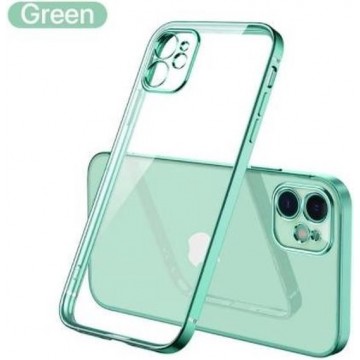 iPhone 11 vierkante metallic case - lichtgroen