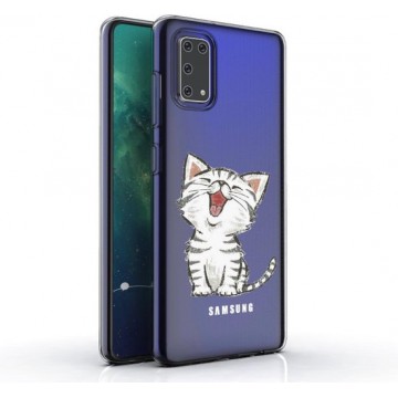 Samsung Galaxy A41 Transparant siliconen hoesje schattig katje