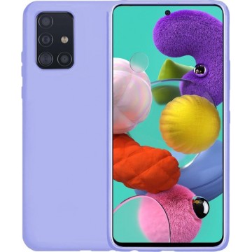 Samsung A51 Hoesje - Samsung Galaxy A51 Hoes Siliconen Case Hoes Cover - Lila