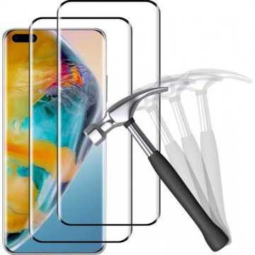 Huawei P40 Pro Screenprotector Glas - Full Curved Tempered Glass Screen Protector - 2x