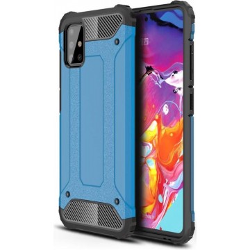 Samsung Galaxy A51 Hoesje Shock Proof Hybride Back Cover Blauw