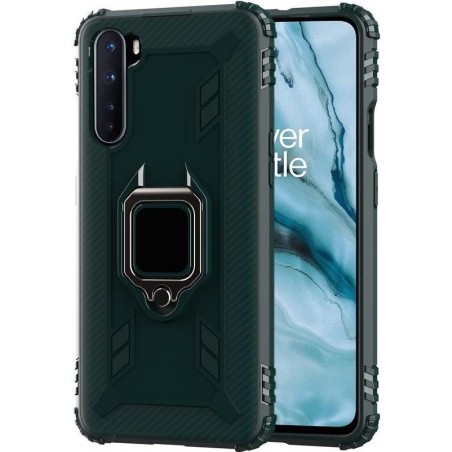 OnePlus Nord Hoesje met Ring Kickstand Groen