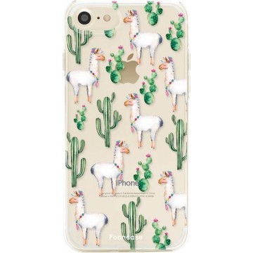 FOONCASE iPhone 8 hoesje TPU Soft Case - Back Cover - Alpaca / Lama