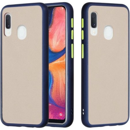 Samsung Galaxy A20e Matte Hoesje met Bumper Blauw