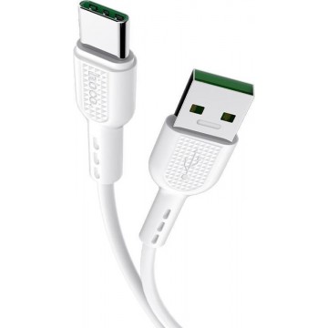 HOCO X33 Surge USB naar USB-C Kabel - 5A Fast Charging Kabel - Snellader Kabel - 1 meter - Wit