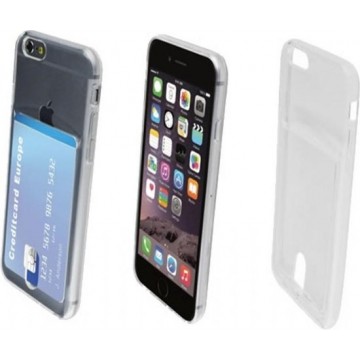 Wallet Smart TPU Case transparant voor Apple Iphone 6s, met opbergvakje voor een pasje