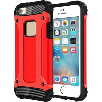 iPhone 5 - 5S - SE - Extra Strong Armor-Case Bescherm-Hoes Skin Rood