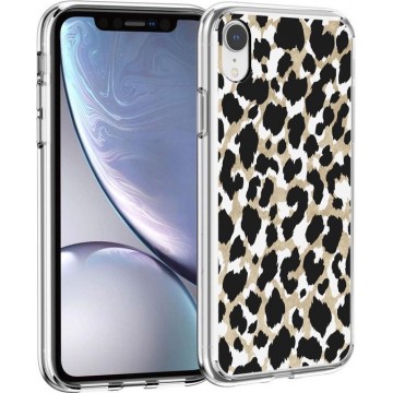 iMoshion Design voor de iPhone Xr hoesje - Luipaard - Goud / Zwart