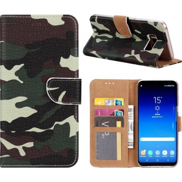 Xssive Hoesje voor Samsung Galaxy S8 Plus G955 - Book Case - Camouflage Groen