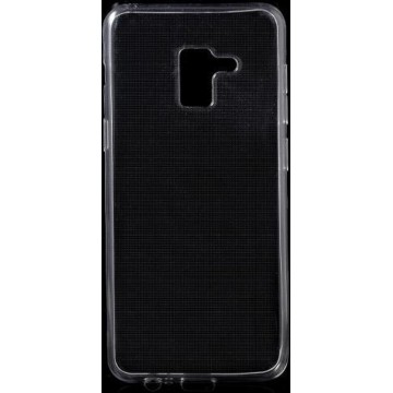 Silicone gel ultra dun hoesje Samsung Galaxy A8 (2018) met glas screenprotector