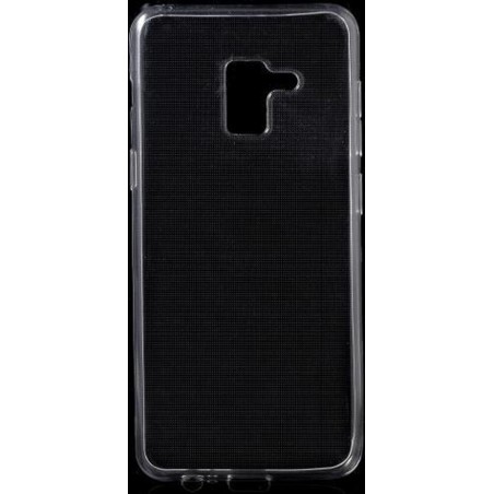 Silicone gel ultra dun hoesje Samsung Galaxy A8 (2018) met glas screenprotector