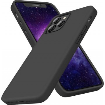 iPhone 12 Pro Hoesje Zwart - iphone 12 pro Siliconen Hoesje Case Cover zwart