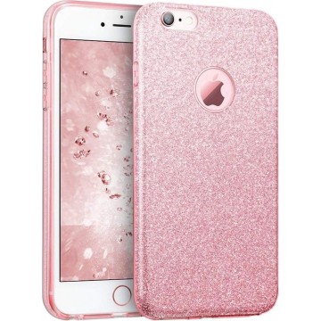 Glitter Hoesje voor Apple iPhone 6s Plus / 6 Plus Siliconen TPU Case Rose Goud - Bling Cover van iCall