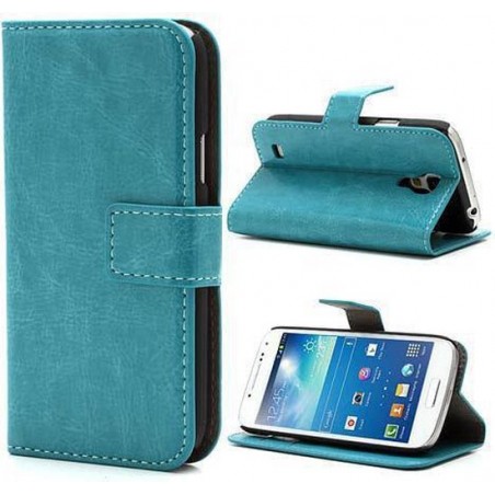 Edge Wallet case hoesje Samsung Galaxy S4 mini licht blauw