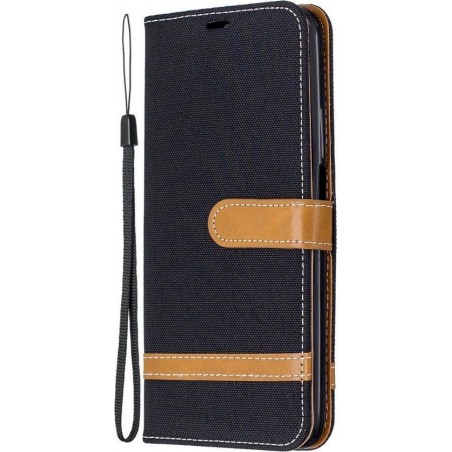 Huawei P Smart Pro Hoesje - Denim Book Case - Zwart