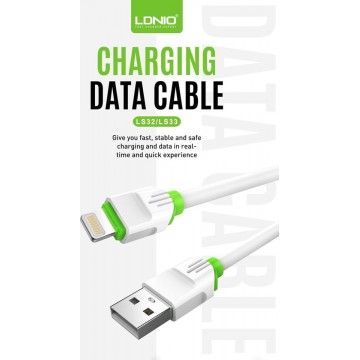 LDNIO LS35 2 Meter USB C Kabel Data- en Laadkabel - Snellader Kabel - Fast en Quick Charge Oplaadkabel