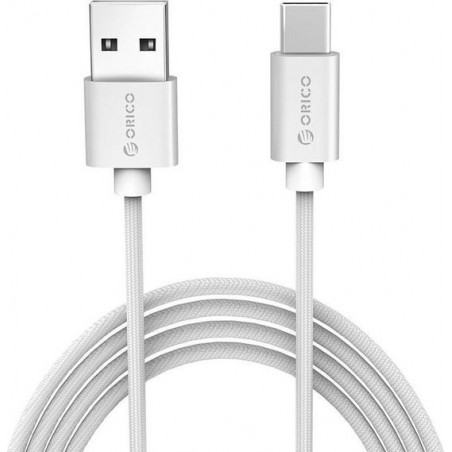 Orico 2.4 A fast charge / quick charge / snellaad USB type c laadkabel en datakabel / kabel  Windows/Andriod - zilver