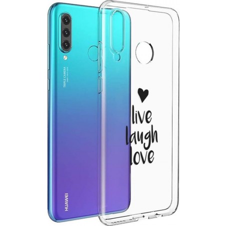 iMoshion Design voor de Huawei P30 Lite hoesje - Live Laugh Love - Zwart