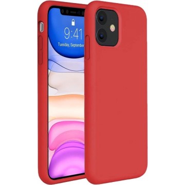 iPhone 11 Hoesje Siliconen Case Hoes Back Cover TPU - Rood