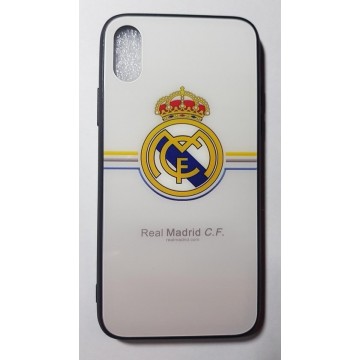 iPhone XS Max Case Cover - Beschermhoes - Real Madrid - 9H gehard Glas - Geschikt voor Apple iPhone XS max