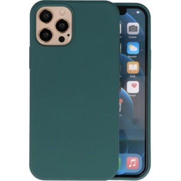 Fashion Color Backcover Hoesje voor iPhone 12 - 12 Pro - Donker Groen