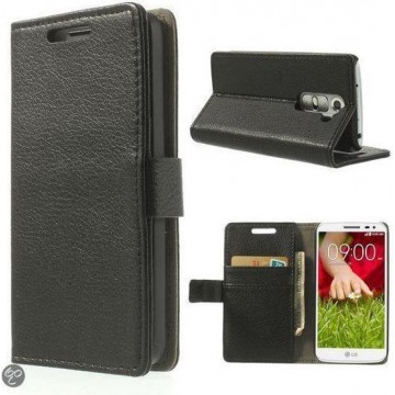 Litchi grain Wallet case hoesje LG G2 Mini zwart