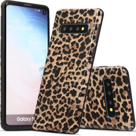 Samsung Galaxy S10 Backcover - Bruin - Tijgerprint - Soft TPU