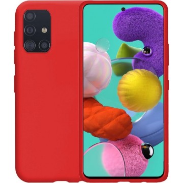Samsung A51 Hoesje - Samsung Galaxy A51 Hoes Siliconen Case Hoes Cover - Rood