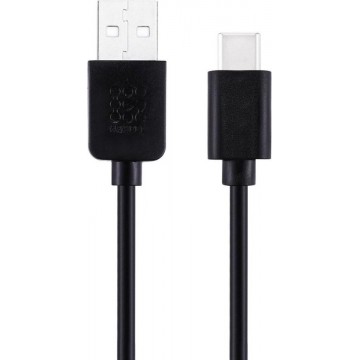 Haweel Gecertificeerde Type C kabel 1 Meter USB C Cable voor Nokia 6(2018), Nokia 8, Nokia 7 Plus - Zwart