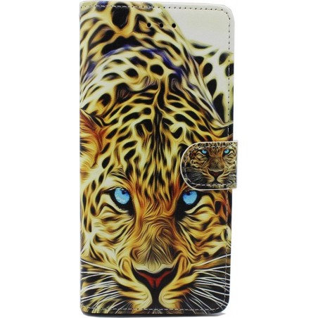 Samsung Galaxy A8 2018 Hoesje met Print - Portemonnee Book Case - Kaarthouder & Magneetlipje - Tijger