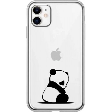 Apple Iphone 11 Siliconen telefoonhoesje transparant panda