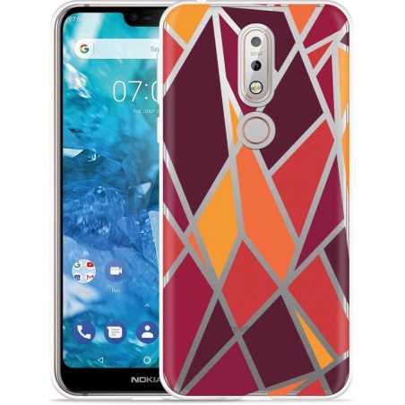 Nokia 7.1 Hoesje Colorful Triangles