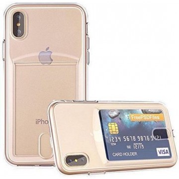 DrPhone- iPhone X hoesje - TPU Ultra Kaart Dun Slim Case Transparant