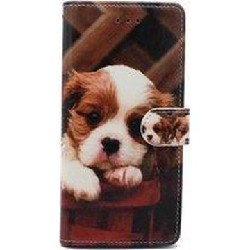 Samsung Galaxy A42 5G Hoesje met Printje - Portemonnee Book Case - Kaarthouder & Magneetlipje - Puppy