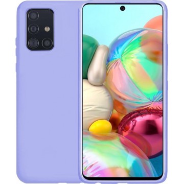 Samsung A71 Hoesje - Samsung Galaxy A71 Hoes Siliconen Case Hoes Cover - Lila
