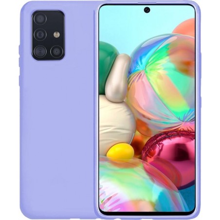 Samsung A71 Hoesje - Samsung Galaxy A71 Hoes Siliconen Case Hoes Cover - Lila